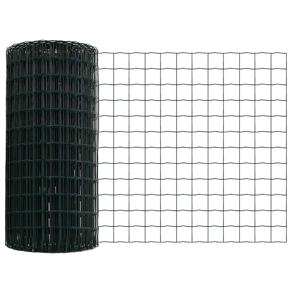 Fence with Post Green 0.6 x 50 m Steel and PVC