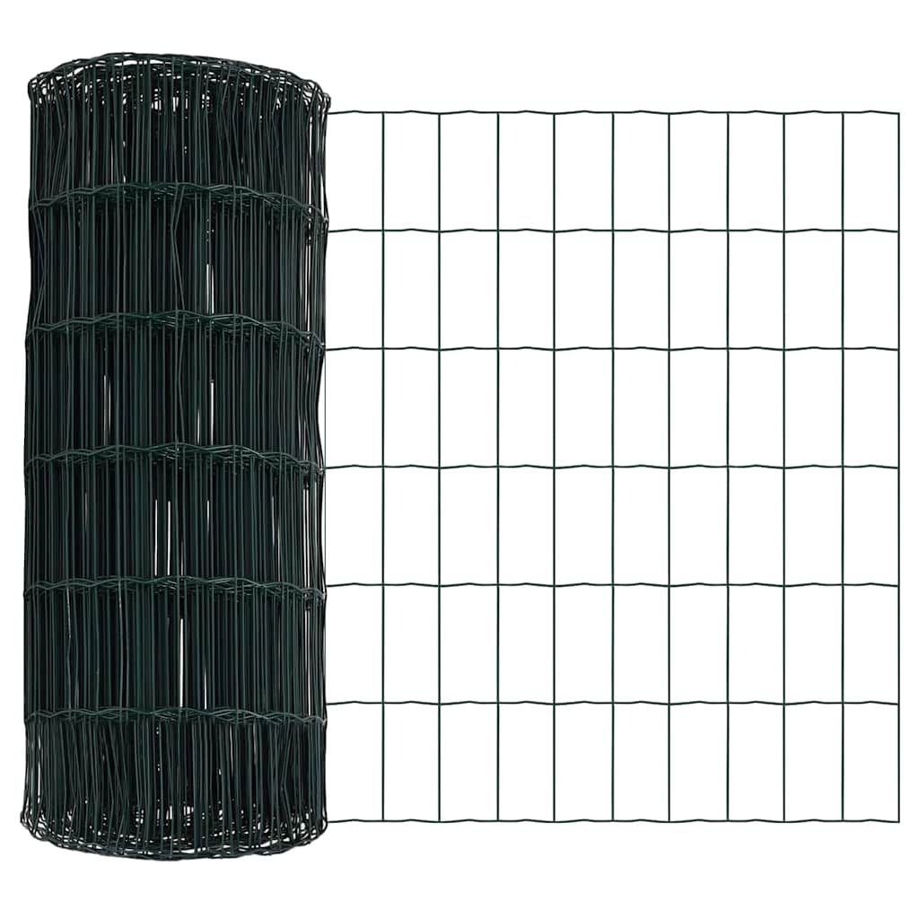 Fence with Post Green 0.6 x 50 m Steel and PVC