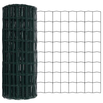 Fence with Post Green 0.6 x 50 m Steel and PVC
