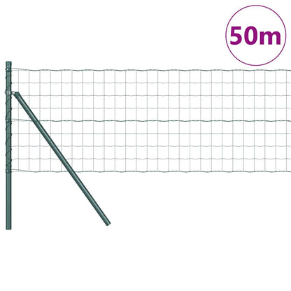 Fence with Post Green 0.6 x 50 m Steel and PVC