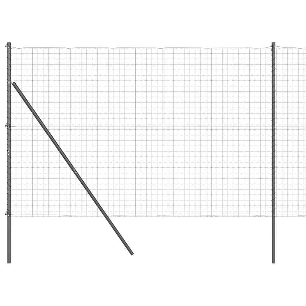 Fence with Post Grey 1.5 x 10 m Steel and PVC