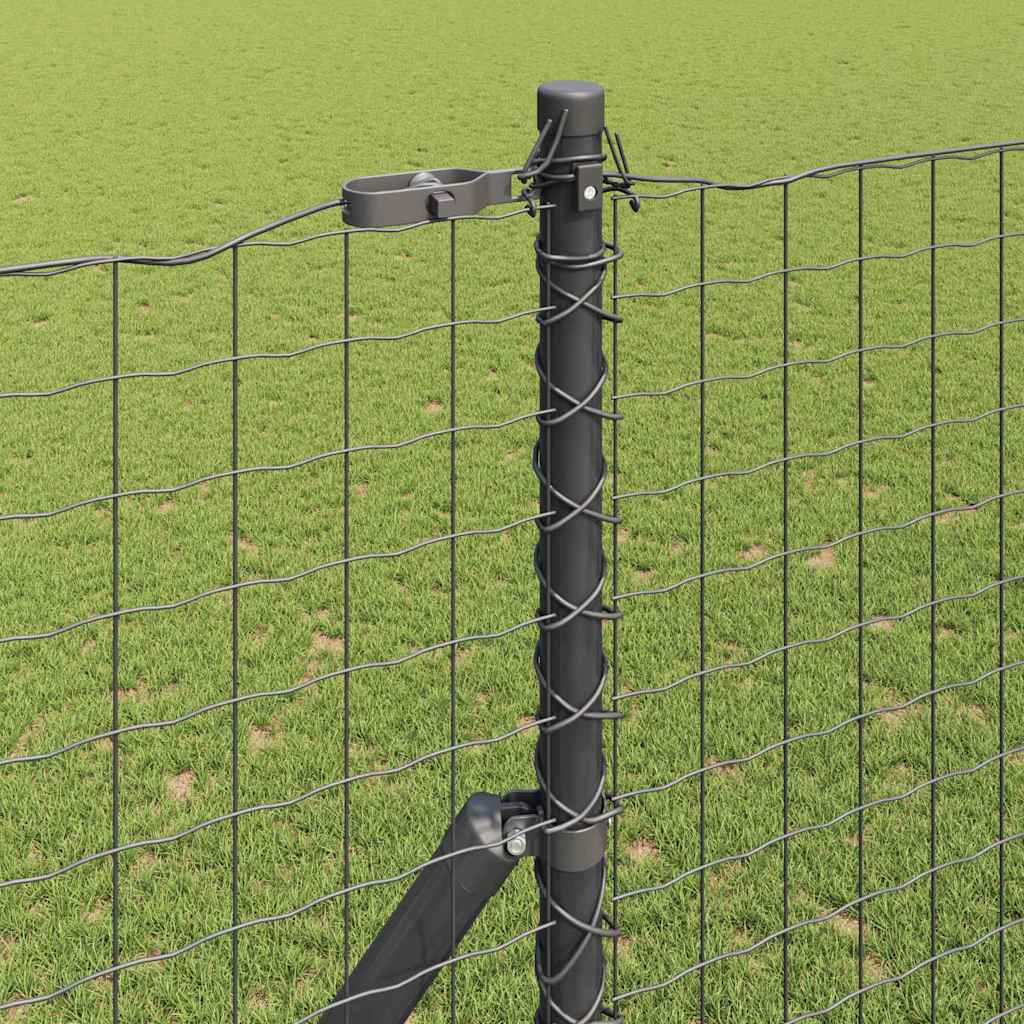 Fence with Post Grey 1.6 x 10 m Steel and PVC