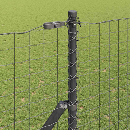 Fence with Post Grey 1.6 x 10 m Steel and PVC