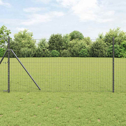 Fence with Post Grey 1.4 x 10 m Steel and PVC