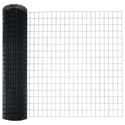Fence with Post Grey 1.4 x 10 m Steel and PVC