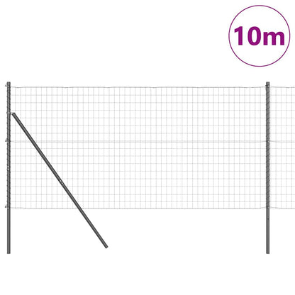 Fence with Post Grey 1.4 x 10 m Steel and PVC