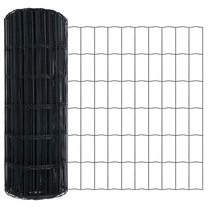 Fence with Post Grey 0.8 x 10 m Steel and PVC