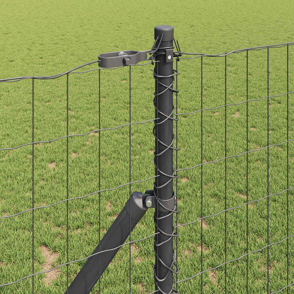 Fence with Post Grey 1.2 x 10 m Steel and PVC