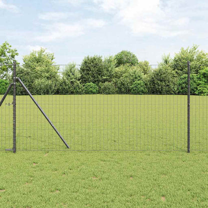 Fence with Post Grey 1.2 x 10 m Steel and PVC