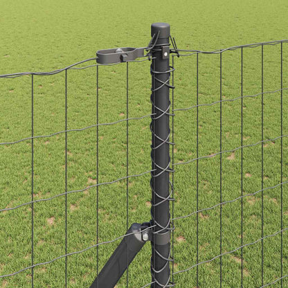 Fence with Post Grey 1.5 x 10 m Steel and PVC
