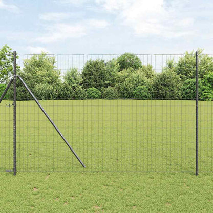 Fence with Post Grey 1.5 x 10 m Steel and PVC