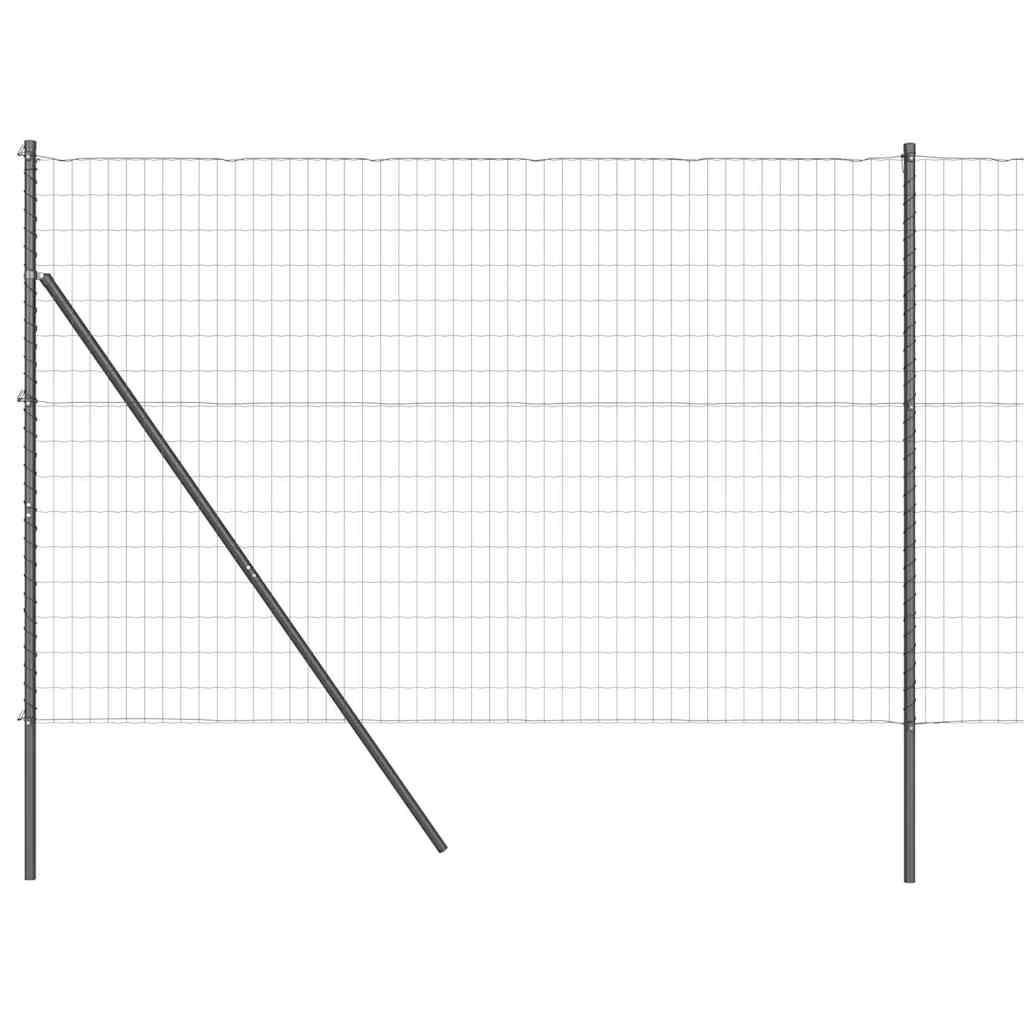 Fence with Post Grey 1.5 x 10 m Steel and PVC