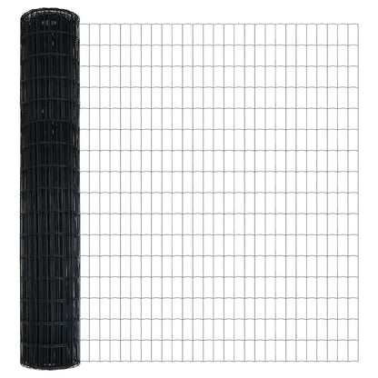 Fence with Post Grey 1.5 x 10 m Steel and PVC