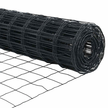 Fence with Post Grey 1 x 10 m Steel and PVC