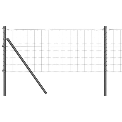 Fence with Post Grey 0.4 x 10 m Steel and PVC