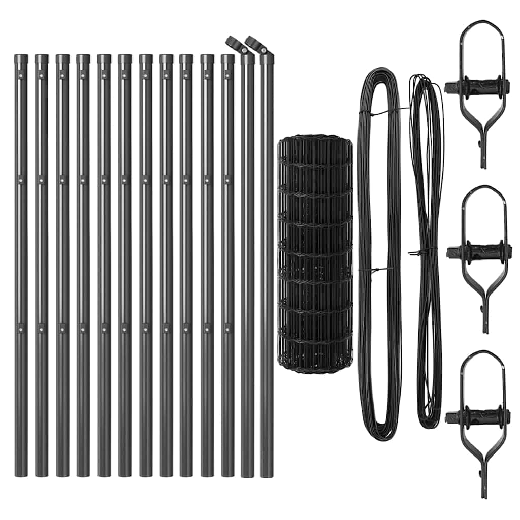 Euro Fence Ground Fix 25 x 0.6 m PVC-Coated Steel Grey Mesh