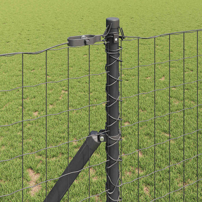 Fence with Post Grey 1.2 x 25 m Steel and PVC