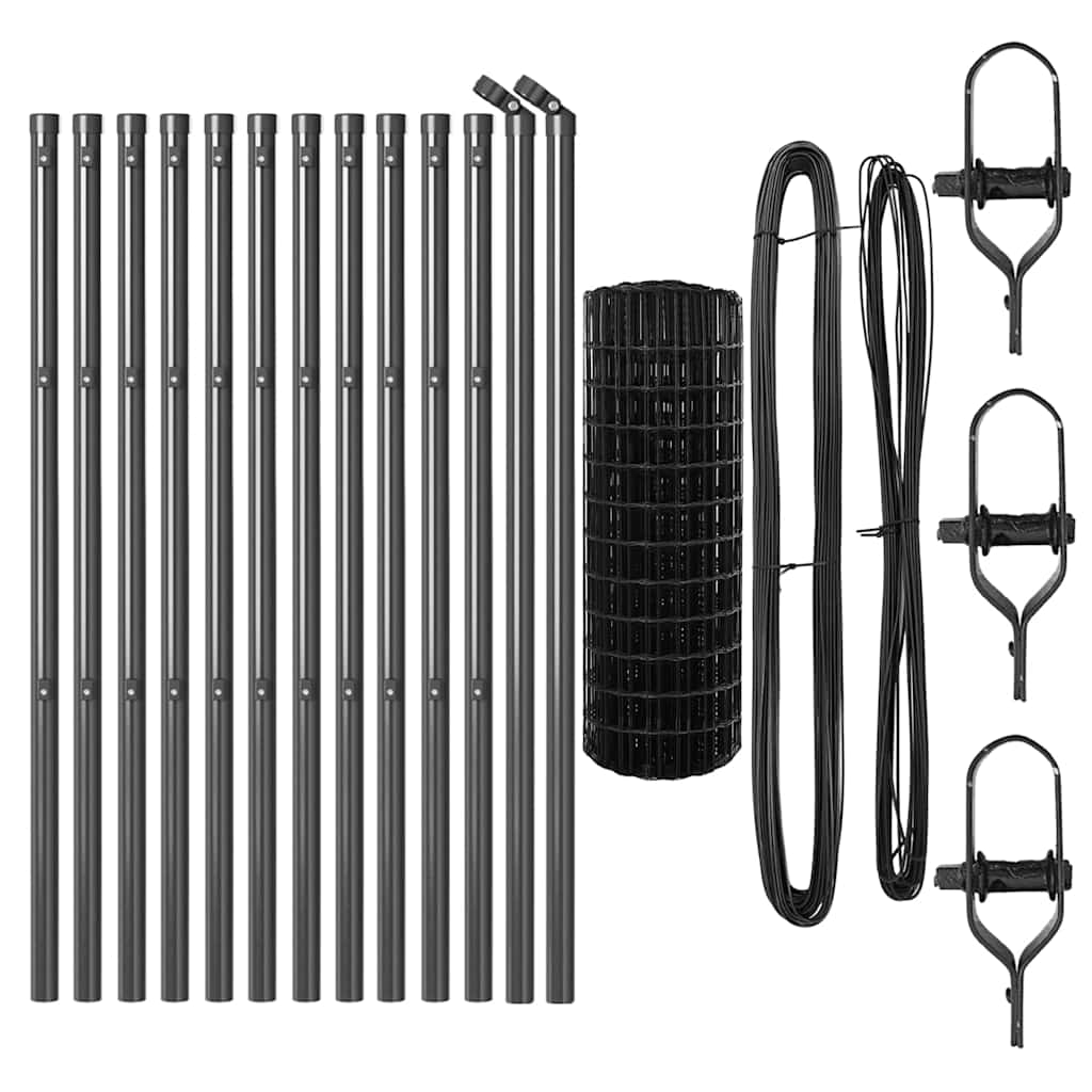 Euro Fence Ground Fix 25 x 0.6 m PVC-Coated Steel Grey Mesh