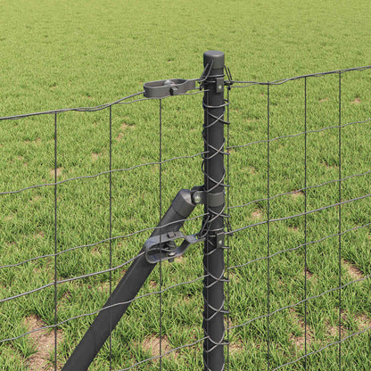 Fence with Post Grey 0.4 x 50 m Steel and PVC