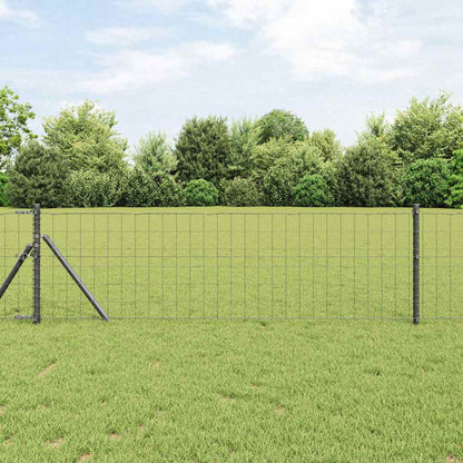 Fence with Post Grey 0.4 x 50 m Steel and PVC