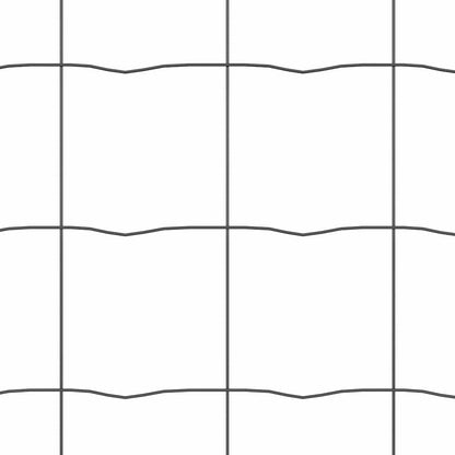 Fence with Post Grey 0.6 x 50 m Steel and PVC