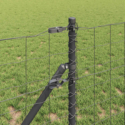 Fence with Post Grey 0.6 x 50 m Steel and PVC