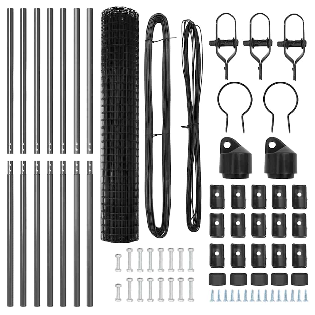 Euro Fence Ground Fix 10 x 1.6 m PVC-Coated Steel Grey Mesh
