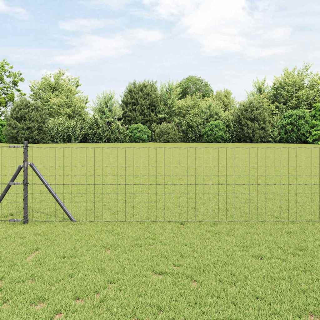 Euro Fence Ground Fix 25 x 0.8 m PVC-Coated Steel Grey Mesh