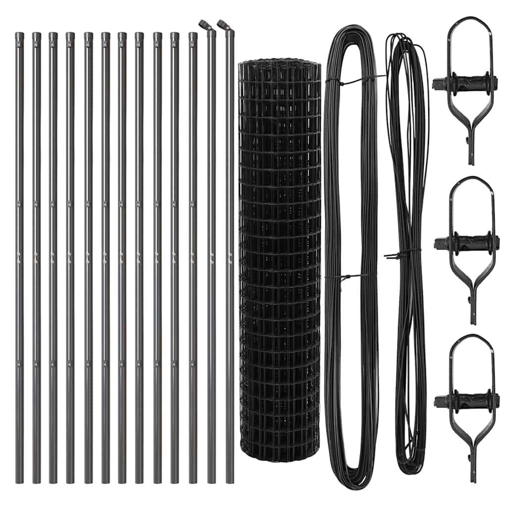 Euro Fence Ground Fix 25 x 1 m PVC-Coated Steel Grey Mesh