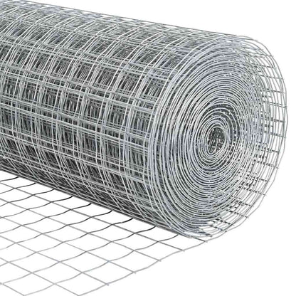 Fence with Post Silver 0.6 x 10 m Steel and PVC
