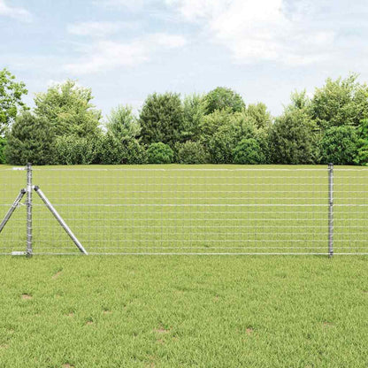 Fence with Post Silver 0.6 x 10 m Steel and PVC