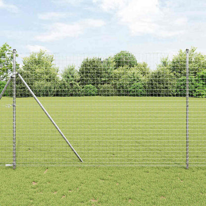 Fence with Post Silver 1.5 x 10 m Steel and PVC