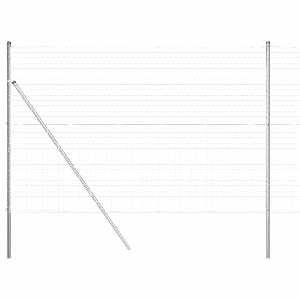 Fence with Post Silver 1.5 x 10 m Steel and PVC