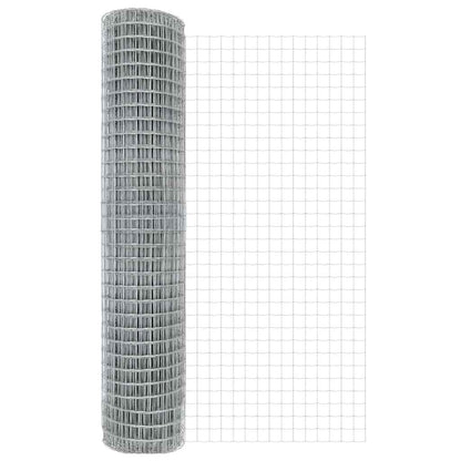 Fence with Post Silver 1.5 x 10 m Steel and PVC