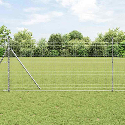 Fence with Post Silver 1.2 x 10 m Steel and PVC