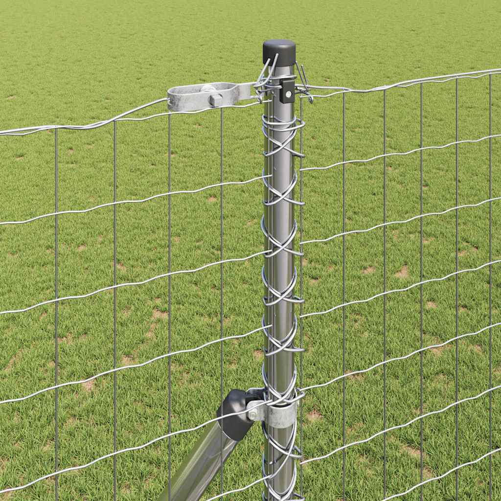 Fence with Post Silver 1.6 x 10 m Steel and PVC