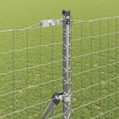 Fence with Post Silver 1.6 x 10 m Steel and PVC