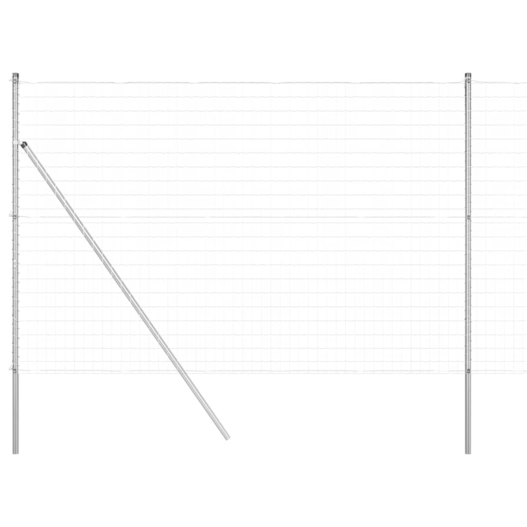Fence with Post Silver 1.6 x 10 m Steel and PVC