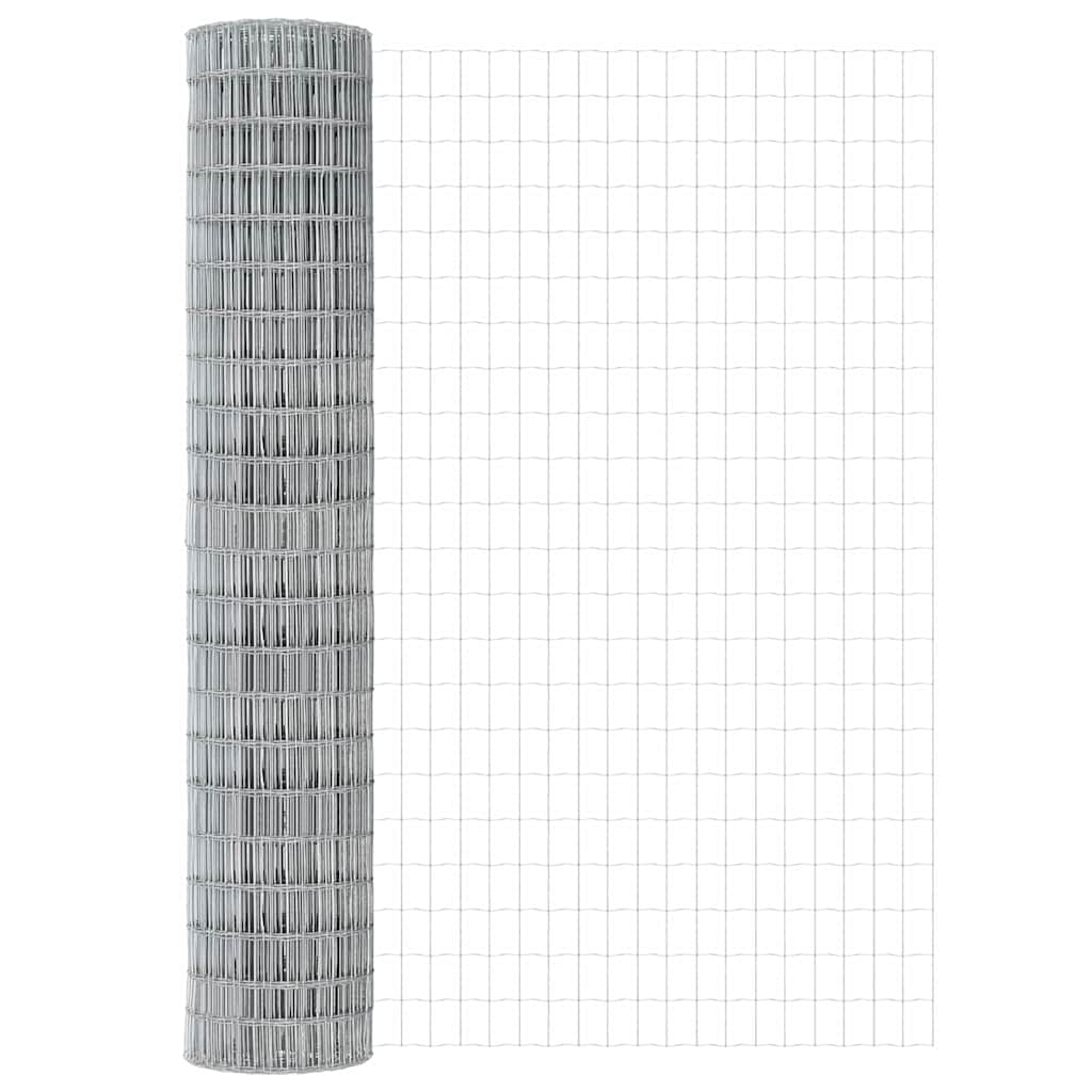 Fence with Post Silver 1.6 x 10 m Steel and PVC