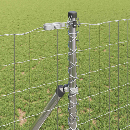 Fence with Post Silver 1 x 10 m Steel and PVC