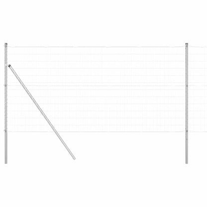 Fence with Post Silver 1 x 10 m Steel and PVC