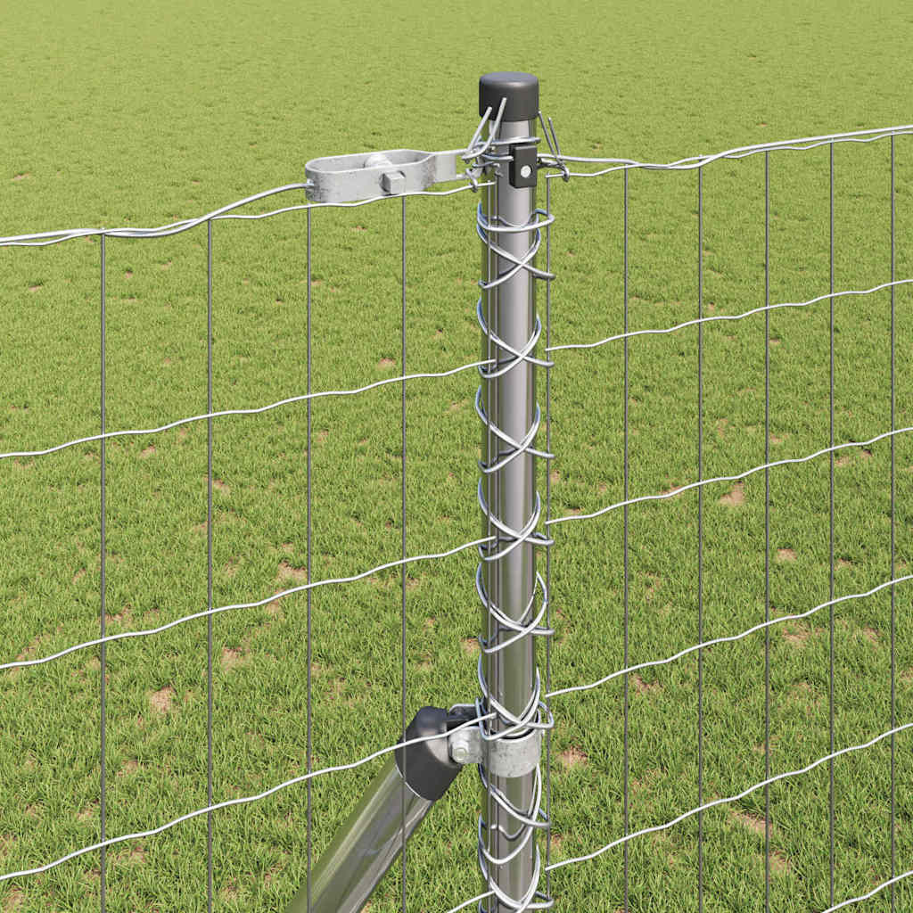 Fence with Post Silver 1.6 x 10 m Steel and PVC