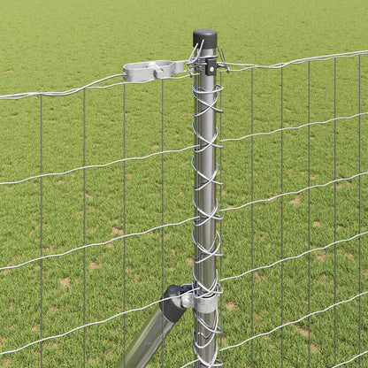Fence with Post Silver 1.6 x 10 m Steel and PVC
