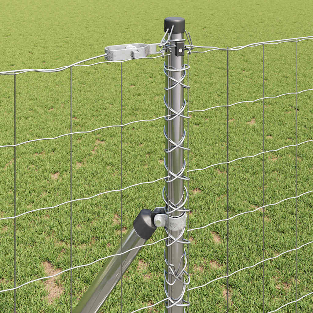 Fence with Post Silver 1.2 x 10 m Steel and PVC