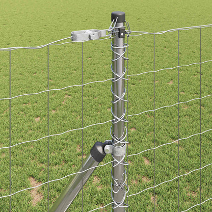 Fence with Post Silver 1.2 x 10 m Steel and PVC