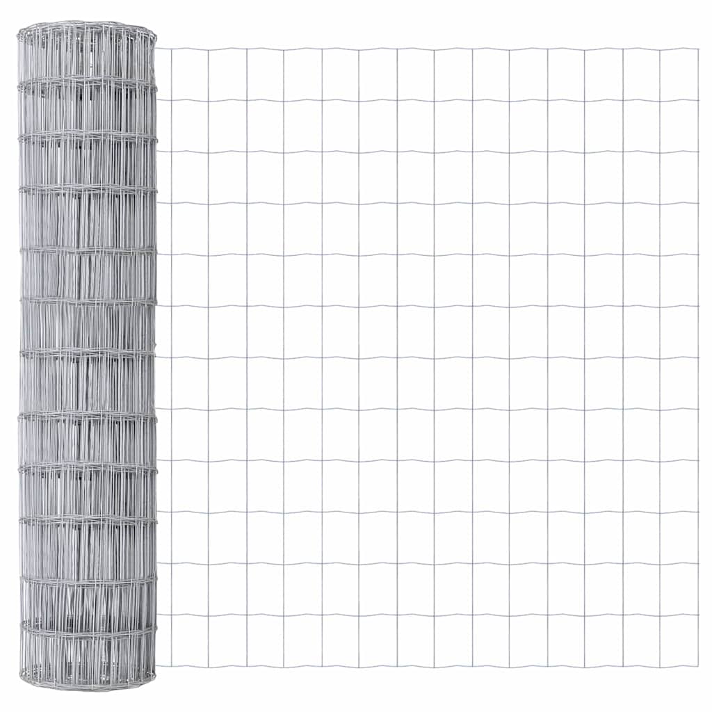 Fence with Post Silver 1.2 x 10 m Steel and PVC