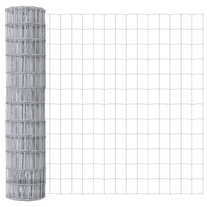 Fence with Post Silver 1.2 x 10 m Steel and PVC