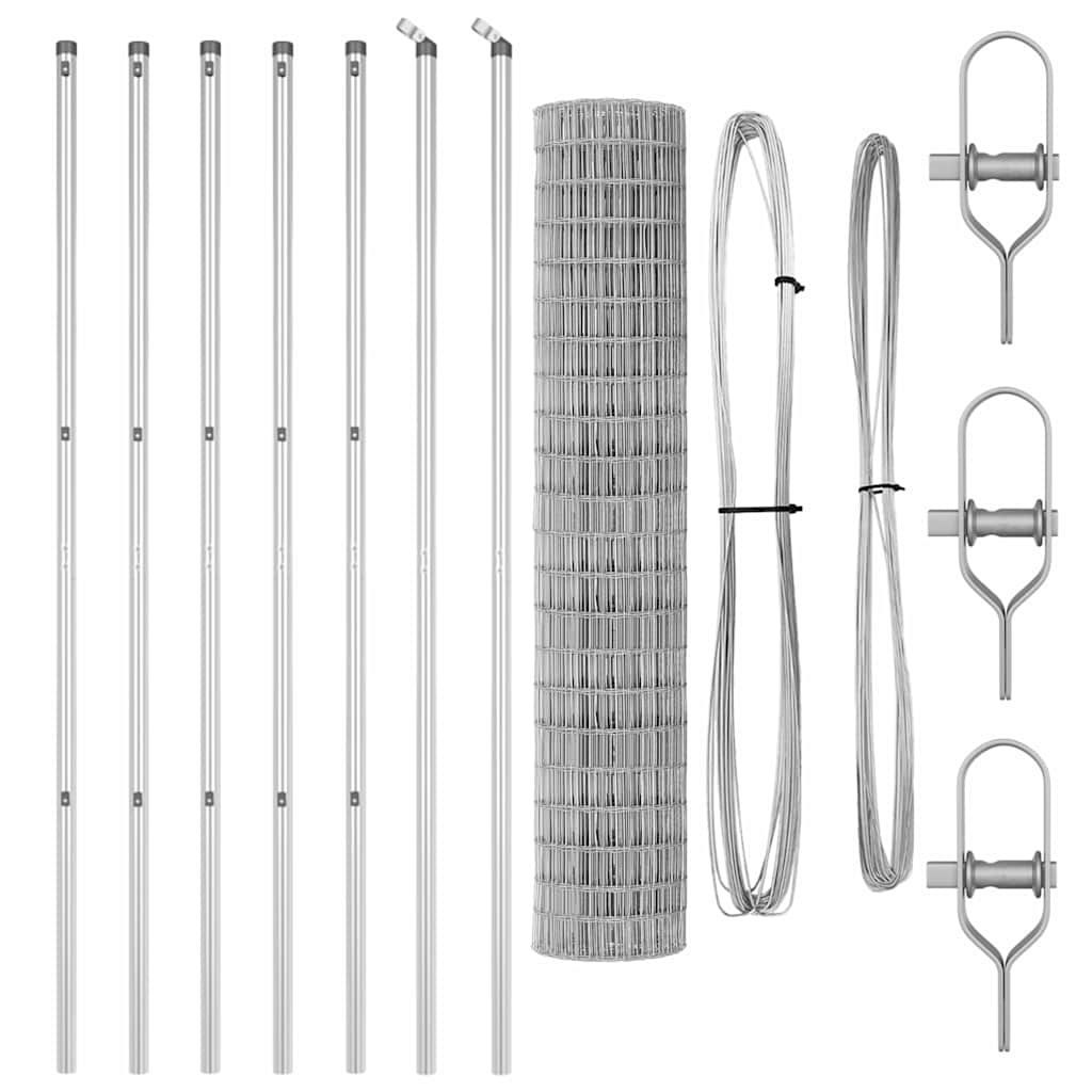 Outdoor Euro Fence Ground Fix 10 x 1.5 m Galvanised Steel Mesh