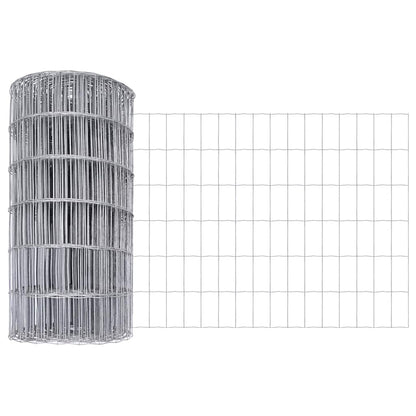 Fence with Post Silver 0.4 x 25 m Steel and PVC