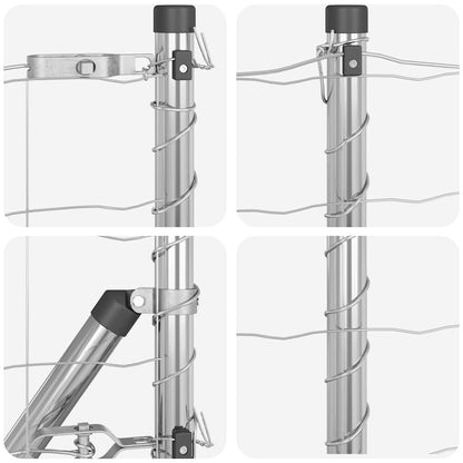 Fence with Post Silver 0.6 x 25 m Steel and PVC